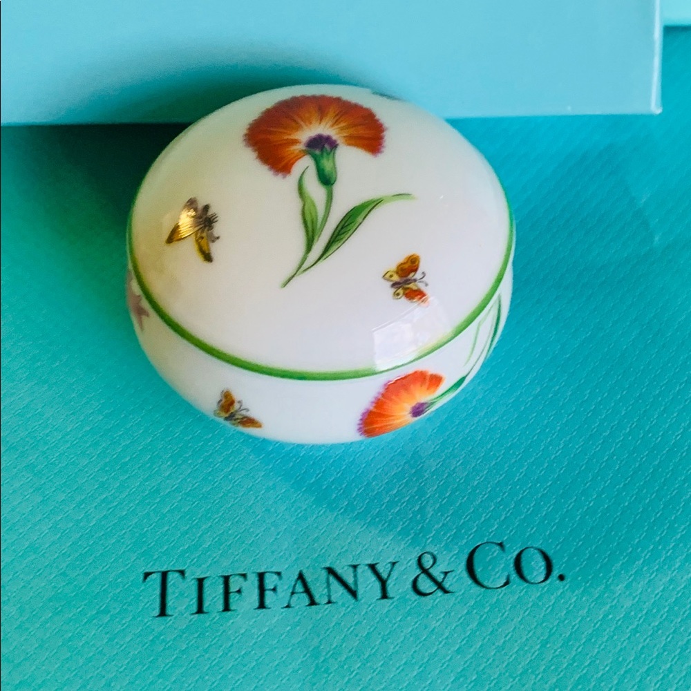Tiffany & Co Limoges Bone China Floral Trinket Box